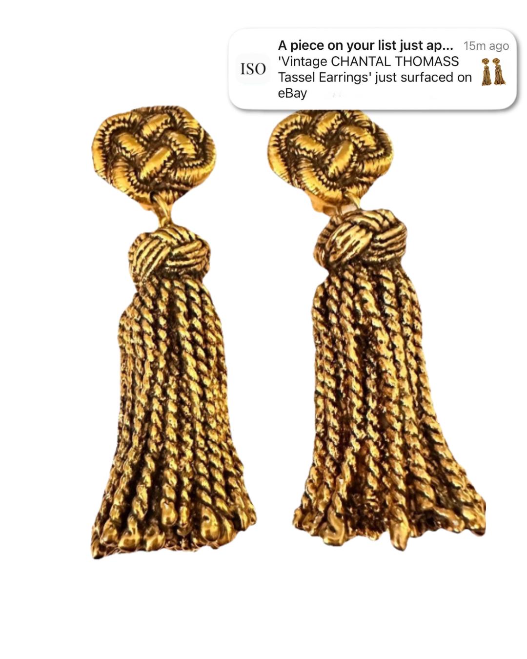 Gold earrings found on ISO